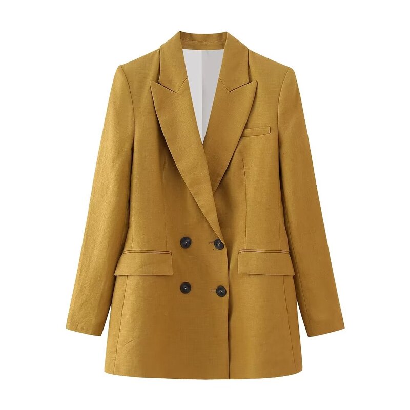 Blazer Coat Manufacturer - OEM Custom PB&ZA Women 2023 Summer Linen Double