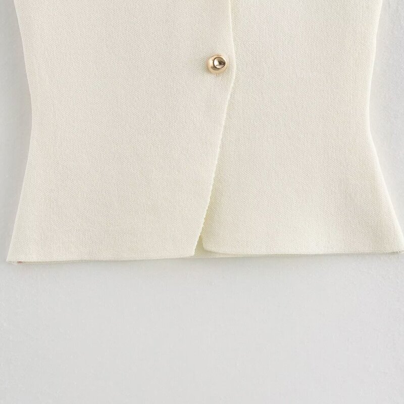 Knitted Vest Manufacturer - OEM Custom PB&ZA Women 2025 New Gold Button