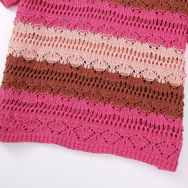 Knitted Sweater Manufacturer - OEM Custom PB&ZA Women 2023 Summer Stripe