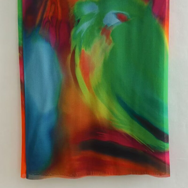 Dress Manufacturer - OEM Custom PB&ZA Women 2022 Autumn Silk Mesh Printed