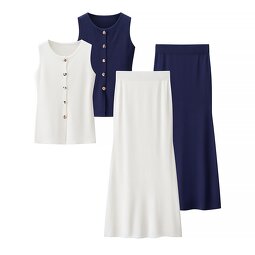 Split Knit Vest Skirt Suit Manufacturer - OEM Custom PB&ZA Set 2 Pieces