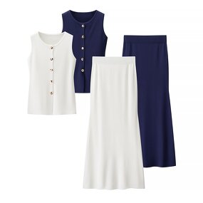 Split Knit Vest Skirt Suit Manufacturer - OEM Custom PB&ZA Set 2 Pieces