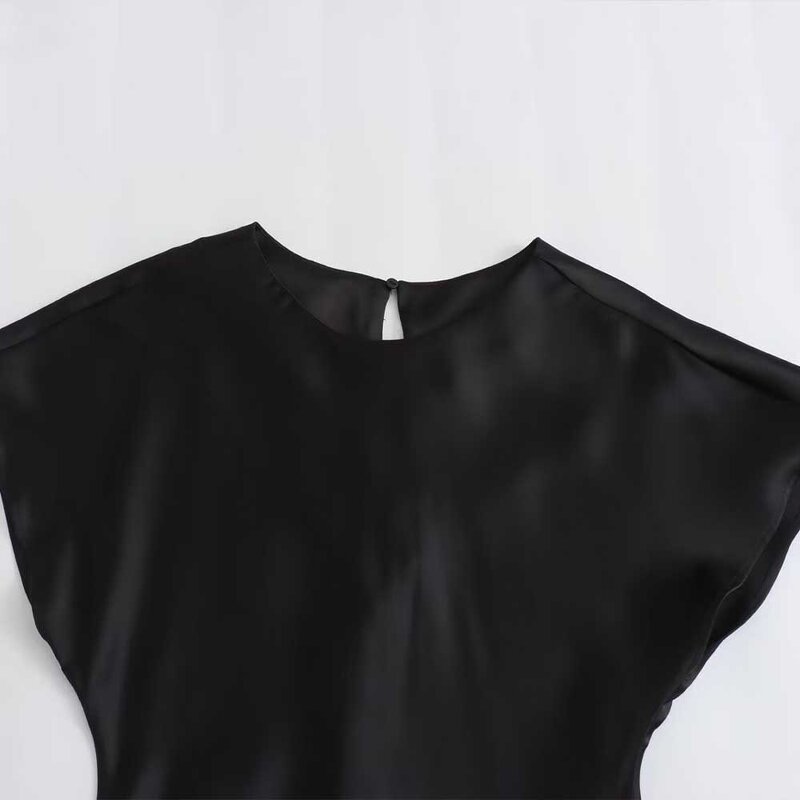 Dress Manufacturer - OEM Custom PB&ZA Women 2024 Spring Silk Satin MIDI