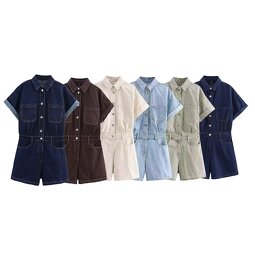 Jeans Jumpsuits Manufacturer - OEM Custom PB&ZA Women 2024 Summer Short