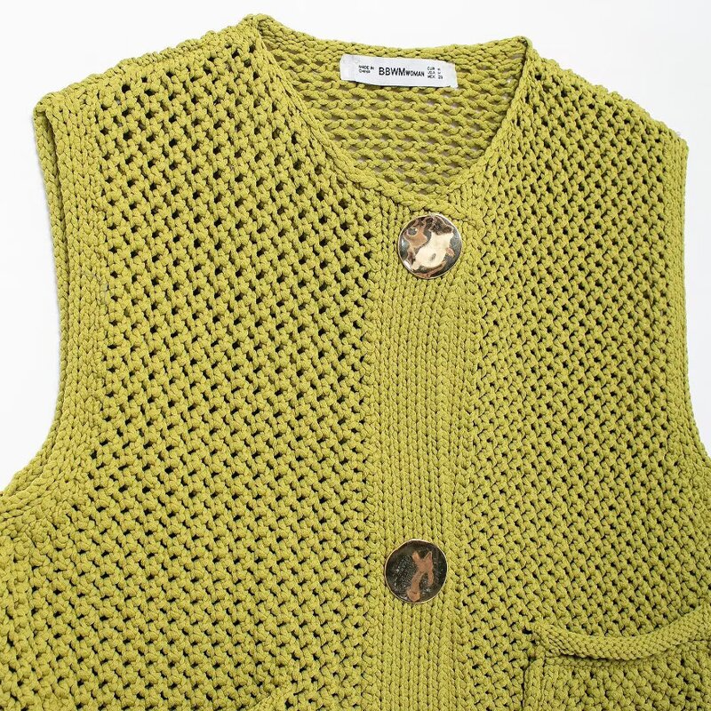 Knitting Vest Manufacturer - OEM Custom PB&ZA Women 2024 Autumn Coarse