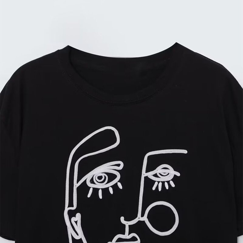 Embroidered T-shirt Manufacturer - OEM Custom PB&ZA Women Short Sleeve