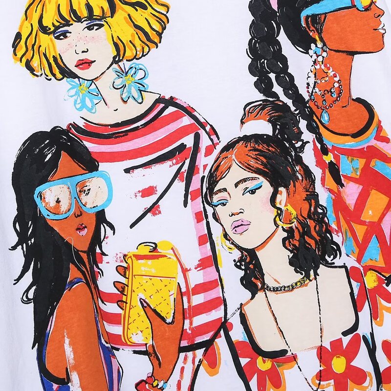 Women's T Shirt Manufacturer - OEM Custom PB&ZA Summer Printing Short