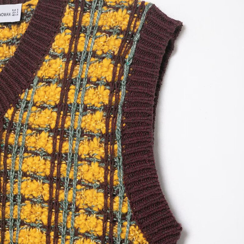 Knitting Sweater Manufacturer - OEM Custom PB&ZA Women 2025 V-neck Vintage