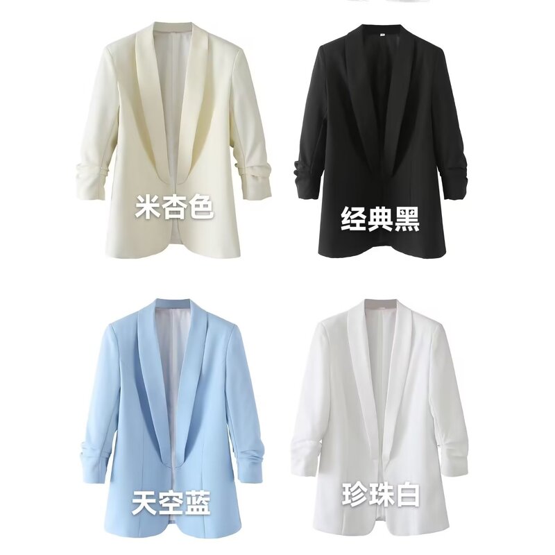 Blazer Coat Manufacturer - OEM Custom PB&ZA Women 2023 Spring Pleated