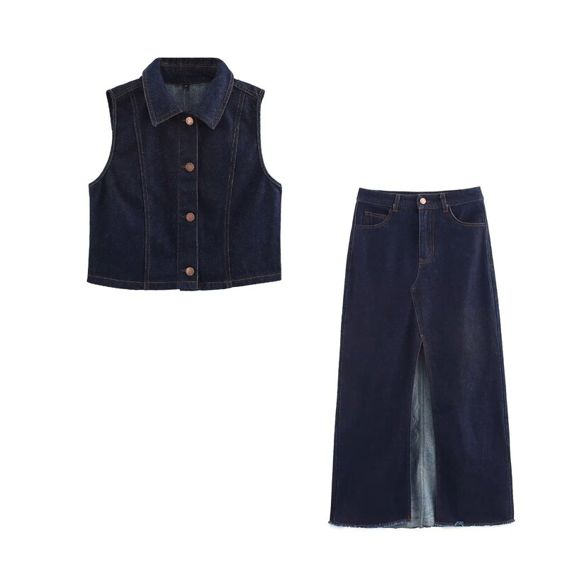 MIDI Cowboy Skirt Manufacturer - OEM Custom PB&ZA Women 2025 Spring Vintage