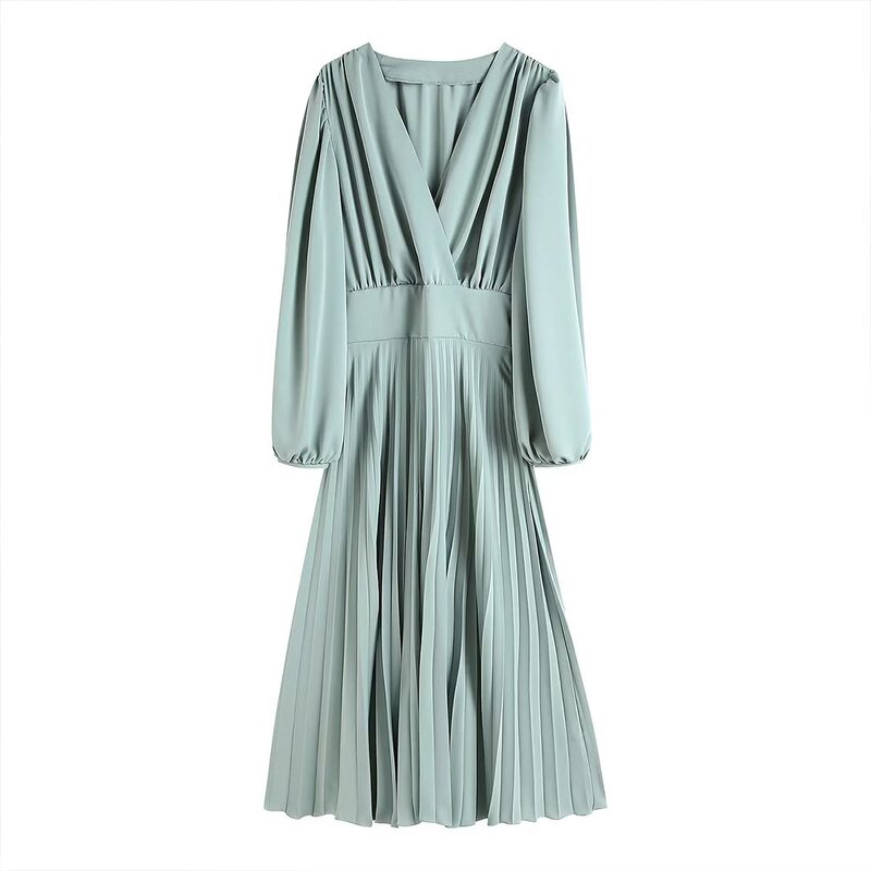 Dress Manufacturer - OEM Custom PB&ZA Women 2022 Autumn Multicolor Wrinkled