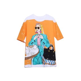Women's T Shirt Manufacturer - OEM Custom PB&ZA the Girl Print Short