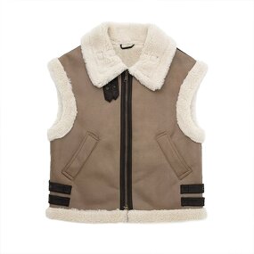 Fleece Waistcoat Manufacturer - OEM Custom PB&ZA Women 2024 Winter Lamb