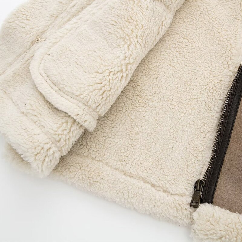 Fleece Waistcoat Manufacturer - OEM Custom PB&ZA Women 2024 Winter Lamb