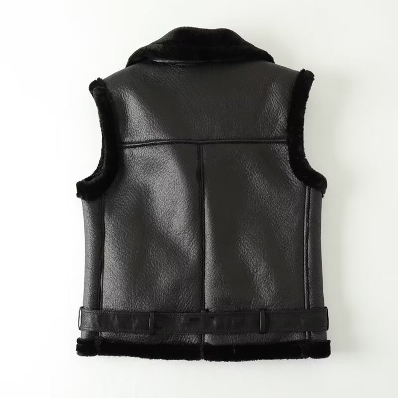 Fur Vest Manufacturer - OEM Custom PB&ZA Women 2022 Winter One Sleeveless