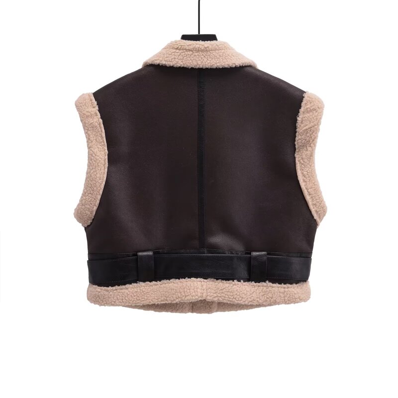 Faux Leather Waistcoat Manufacturer - OEM Custom PB&ZA Women 2025 Double