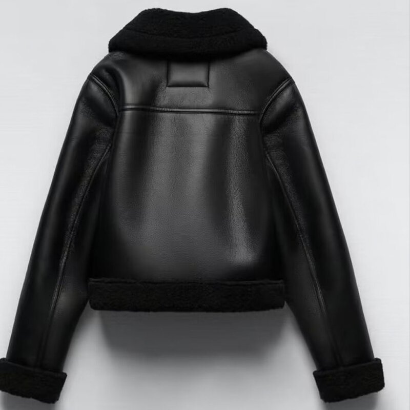 Coat Manufacturer - OEM Custom PB&ZA Women Fashion Black Standing Collar