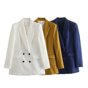 Blazer Coat Manufacturer - OEM Custom PB&ZA Women 2023 Summer Linen Double
