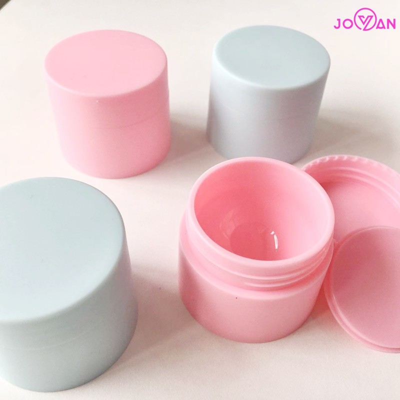 Solid Pink & Blue 5g 10g 15g 30g 50g 80g PP Plastic Jars for Skin Care Cream Loose Powder