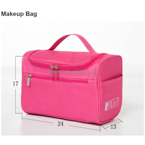 Portable Dark Pink Girls Makeup Bag with Big Content Tools Easy Travel Companion