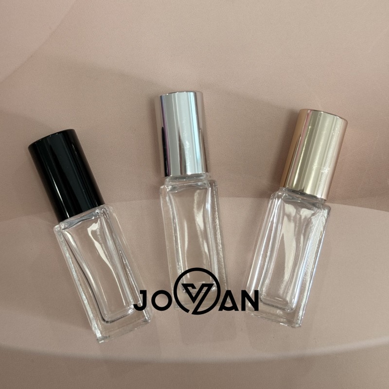 For MUB Custom Empty Square Glass Essential Oil Roller 5ml 10ml 20ml 30ml Flat Shape Roll on Sealing Carton Packing