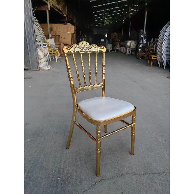 Tiffany Chairs Supplier - Commercial Metal Frame Luxury Gold