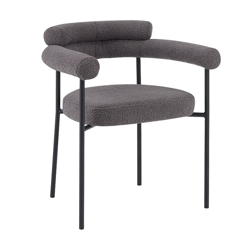 Dining Chair Supplier - Nordic White Wool Blend Boucle Fabric