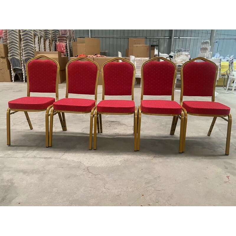 Banquet Wedding Chair Supplier - Modern Gold Frame Red Outdoor
