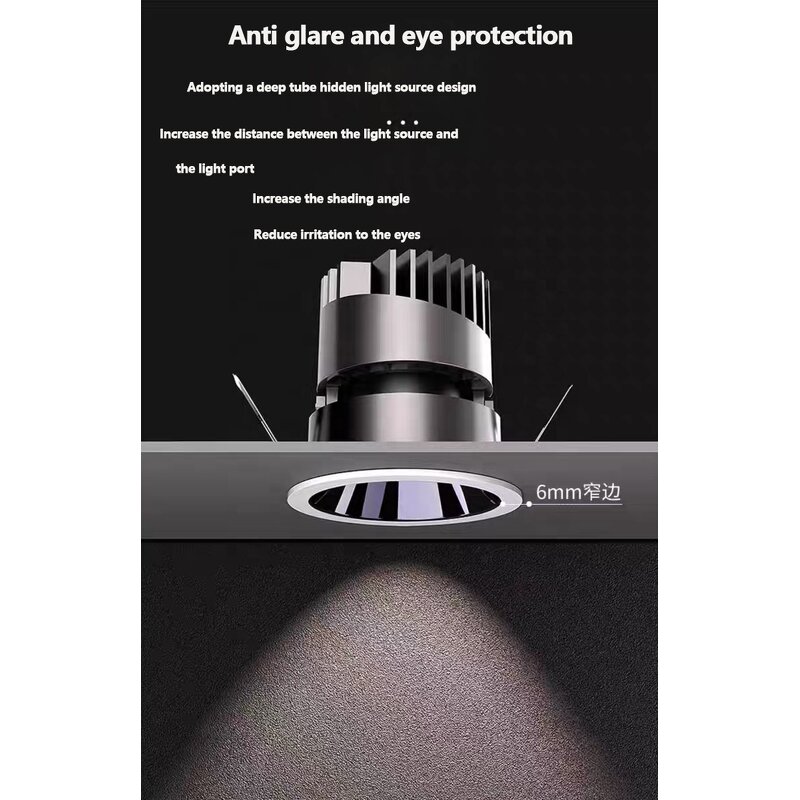 COB LED Downlight Factory - Adjustable 12W-60W DALI Dimmable