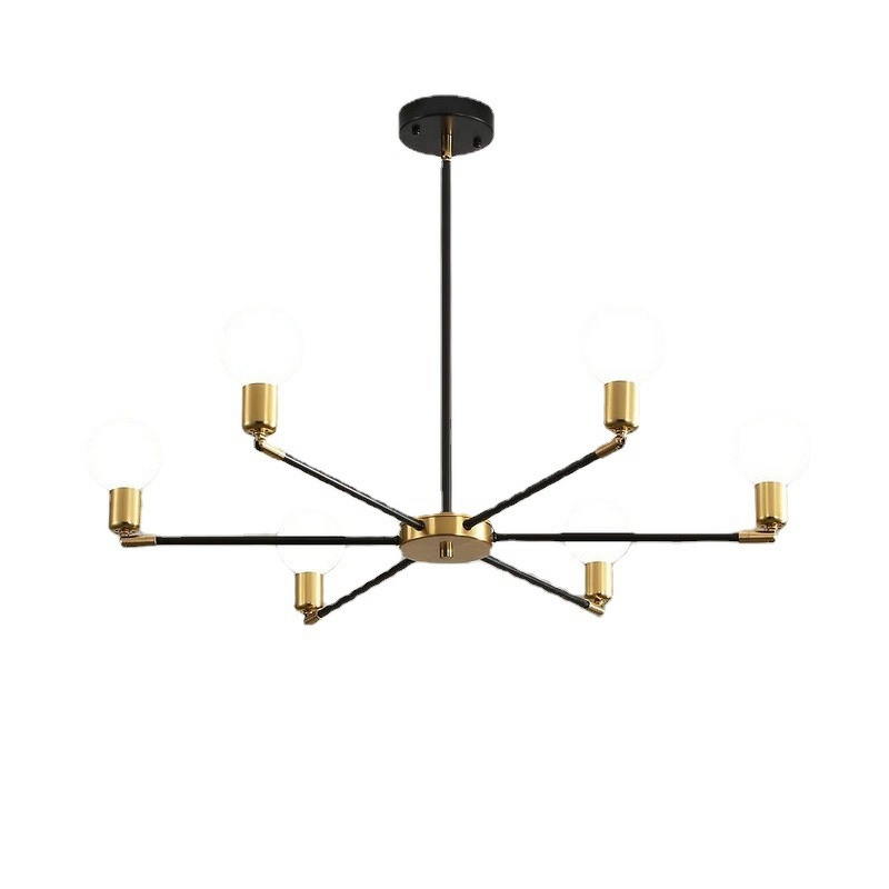 Iron Ceiling Light Factory - American Retro 6-Head Adjustable