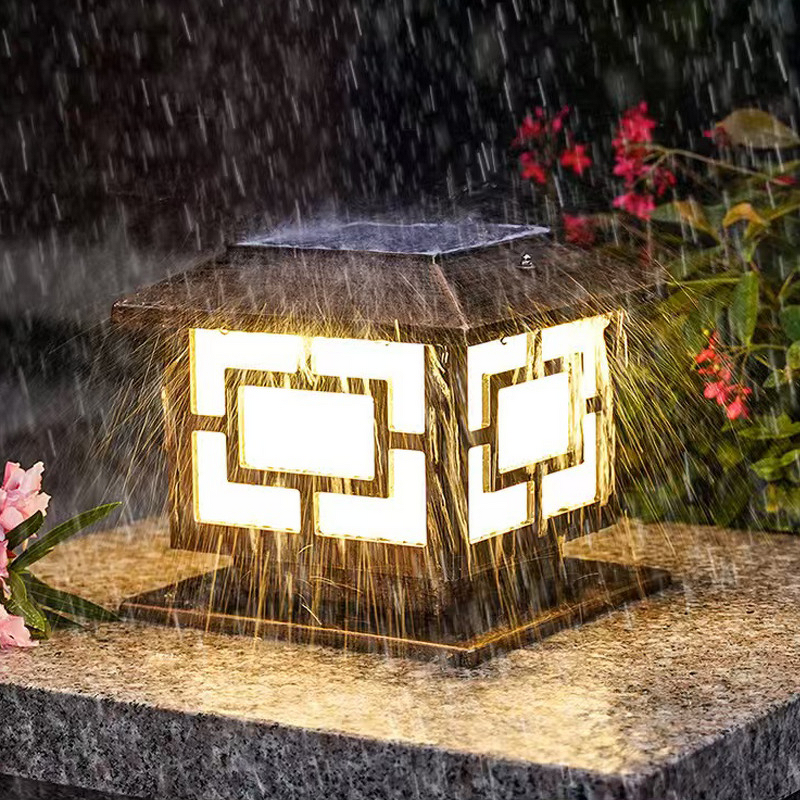 Solar Pillar Light Factory - Aluminum IP65 E27 Base Night Lawn