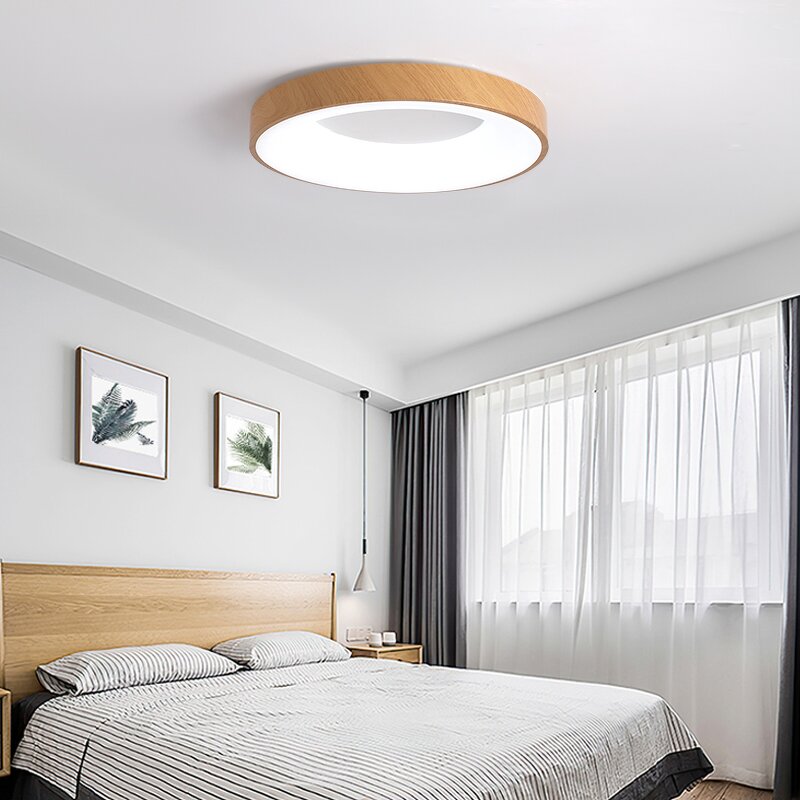 Wood Ceiling Light Supplier - Modern Minimalist 24W Remote