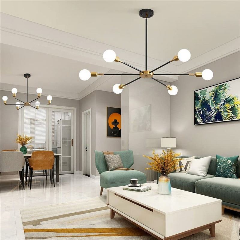 Iron Ceiling Light Factory - American Retro 6-Head Adjustable