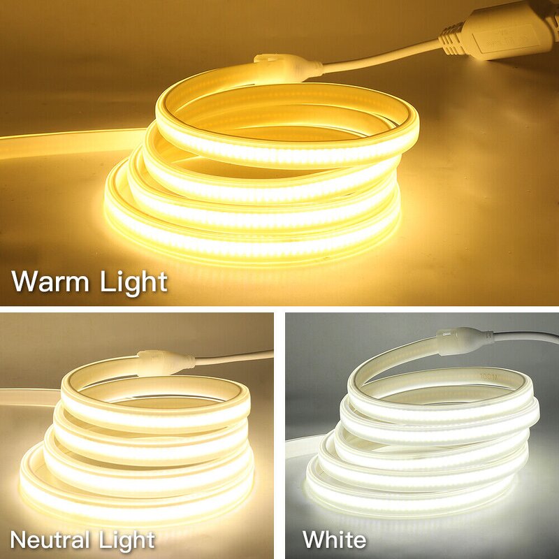 COB LED Strip Supplier - 220V Warm White 10MM IP65 Waterproof
