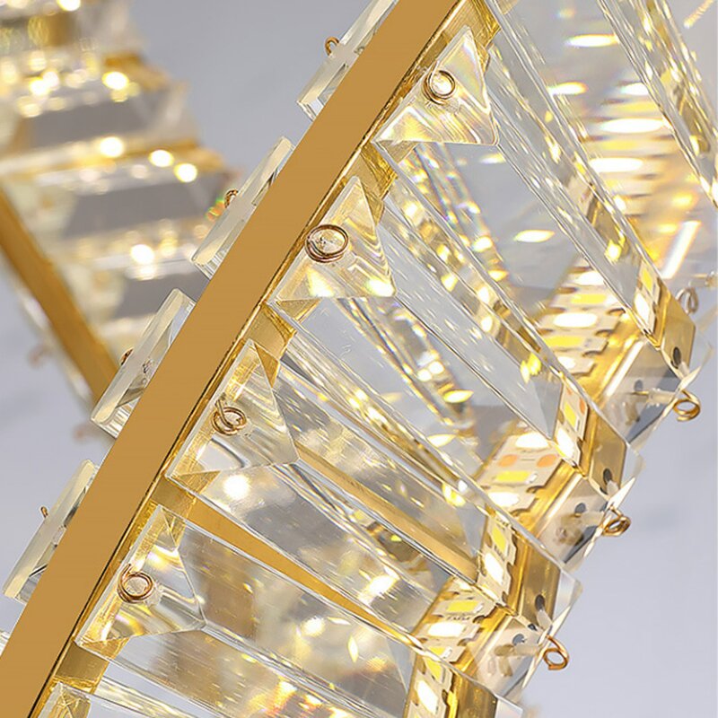 LED Ring Chandelier Supplier - High-End Spiral Crystal Hanging