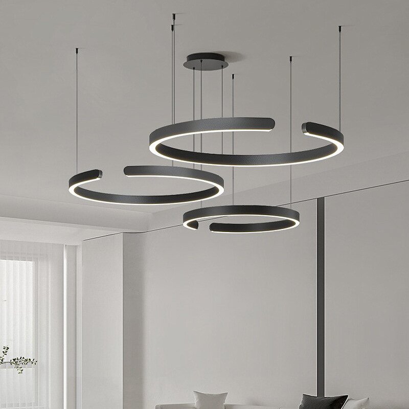 Art Chandelier Supplier - Modern Circle Rose Gold C-Shaped