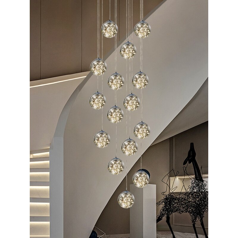 Raindrop Glass Lamp Supplier - Nordic Spiral Staircase Full