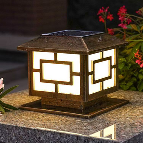 Solar Pillar Light Factory - Aluminum IP65 E27 Base Night Lawn