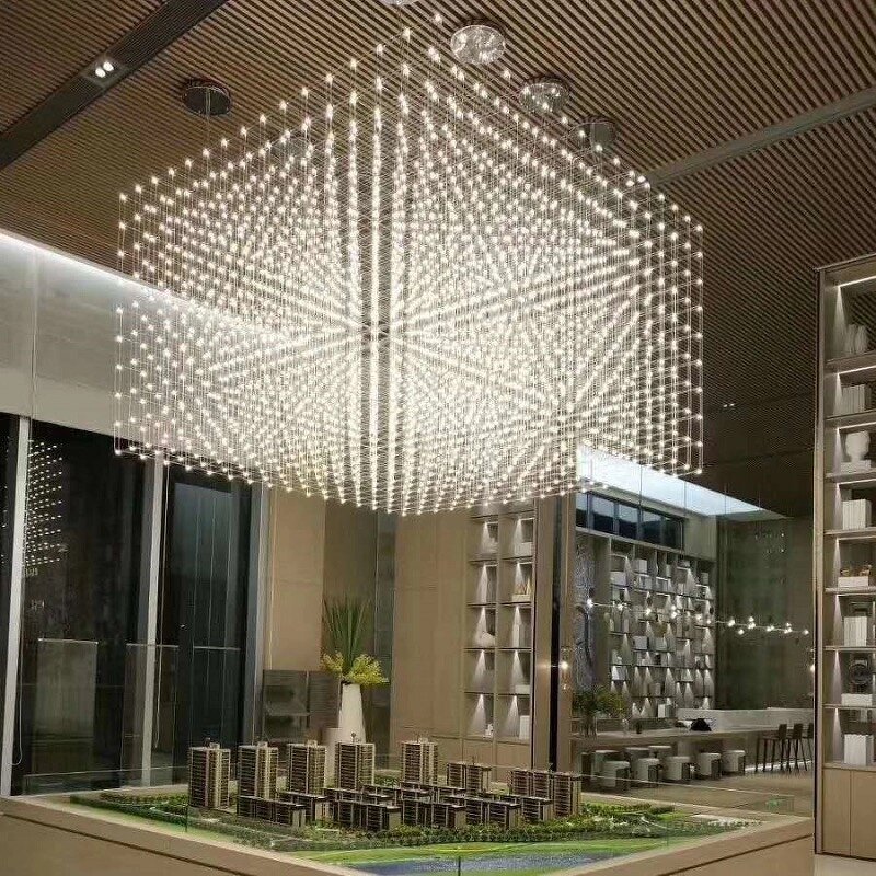 Stainless Steel Cube Chandelier Factory - Original Modern Custom
