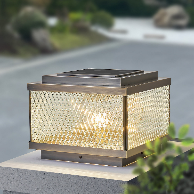 Solar Column Light Supplier - All Copper European Style Warm White