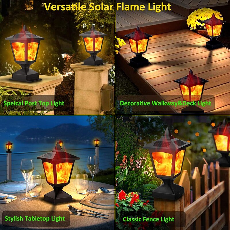Flame Solar Pillar Light Factory - Rechargeable LED Aluminum Body