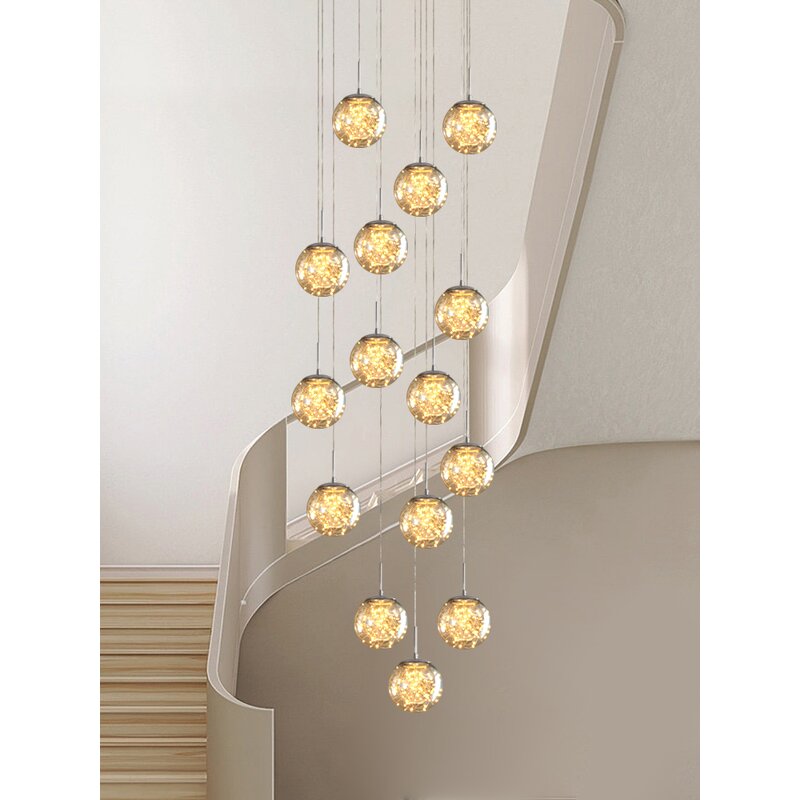 Raindrop Glass Lamp Supplier - Nordic Spiral Staircase Full