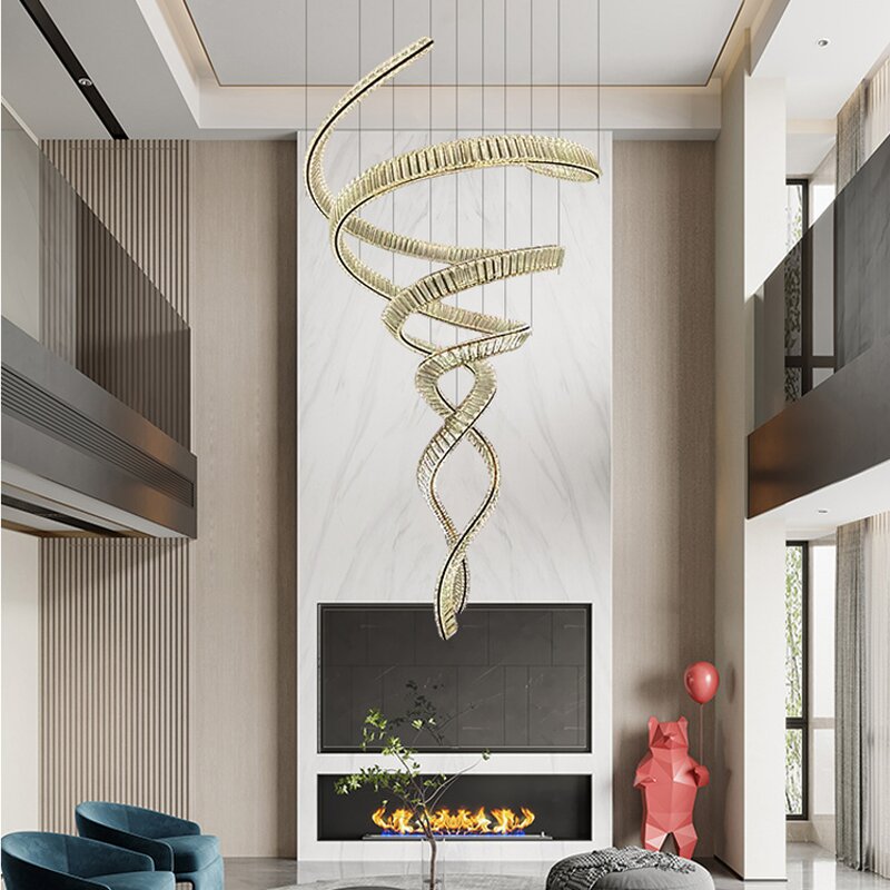 LED Ring Chandelier Supplier - High-End Spiral Crystal Hanging