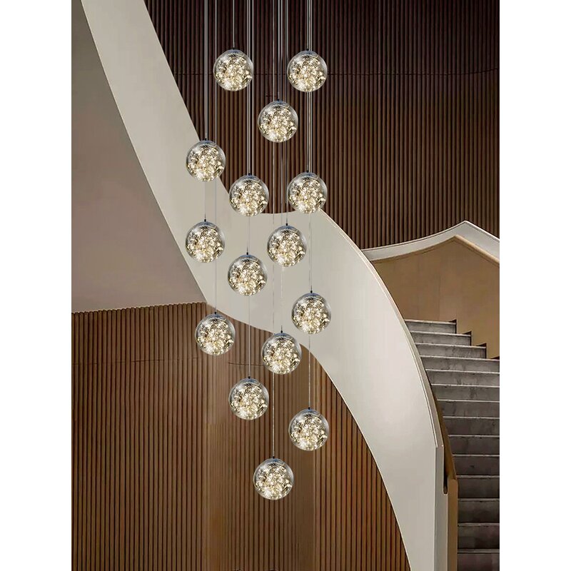 Raindrop Glass Lamp Supplier - Nordic Spiral Staircase Full