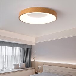 Wood Ceiling Light Supplier - Modern Minimalist 24W Remote