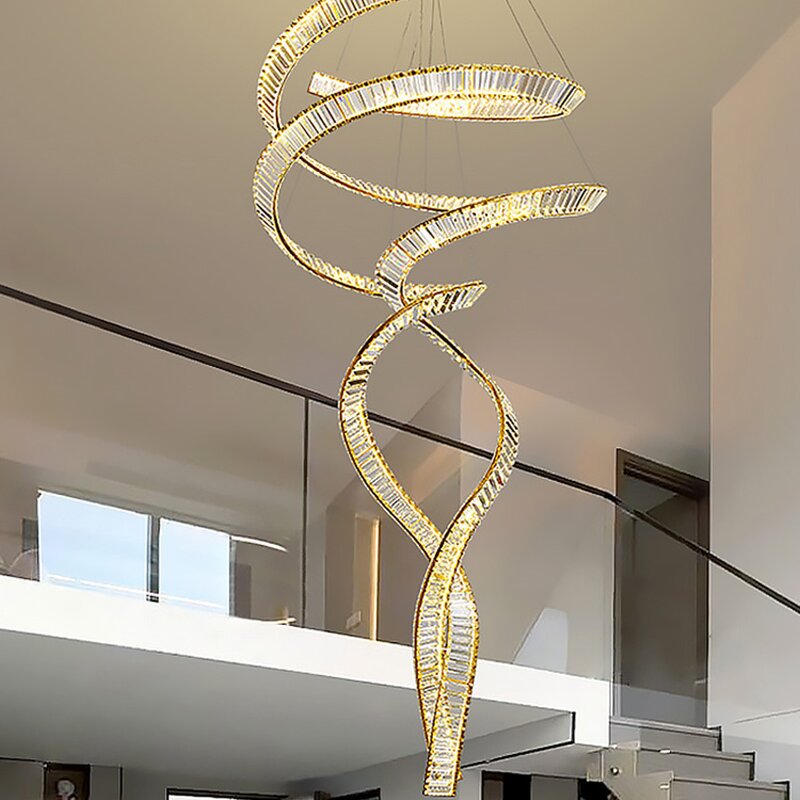 LED Ring Chandelier Supplier - High-End Spiral Crystal Hanging
