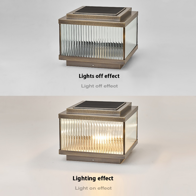 Solar Column Light Supplier - All Copper European Style Warm White