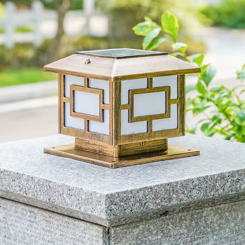 Solar Pillar Light Factory - Aluminum IP65 E27 Base Night Lawn