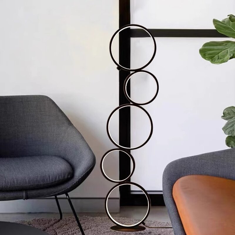 Five Ring Floor Lamp Supplier - Modern LED Three Speed Dimming
