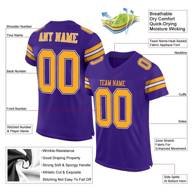 American Football Jersey Manufacturer - OEM Custom HOSTARON 100% Polyester